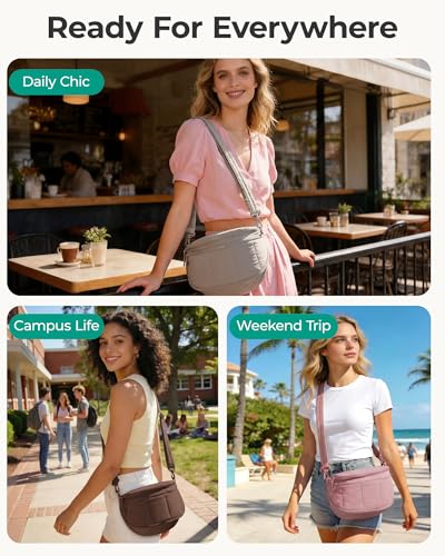 Image of BAGSMART Crossbody Bags for Women Travel Purse, Puffer Bum Bag Handbag Wallets, Crossbody Fanny Packs for Travel & Work