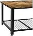 IRONCK Industrial Coffee Table for Living Room, Tea Table with Storage Shelf, Wood Look Accent Furniture with Metal Frame, Easy Assembly, Rustic Home Decor
