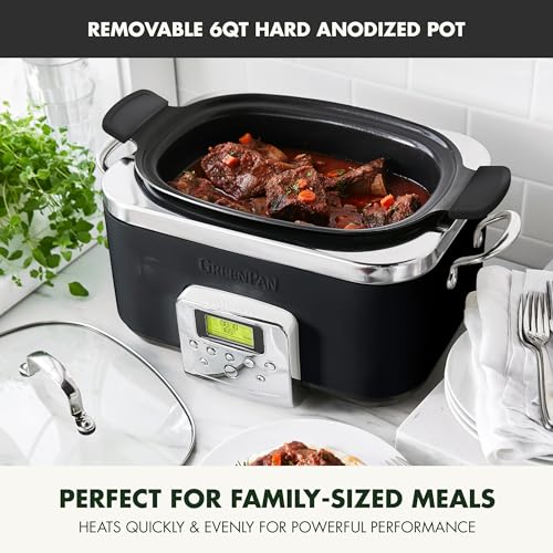 GreenPan-Elite-8-in-1-Programmable-6QT-Electric-Slow-Cooker-Dishwasher-Safe-Lid-Removable-Crock-PFAS-Free-Healthy-Ceramic-Nonstick-Multi-Cooker-Sear-SauteBrown-Steam-Basket-Roast-Black