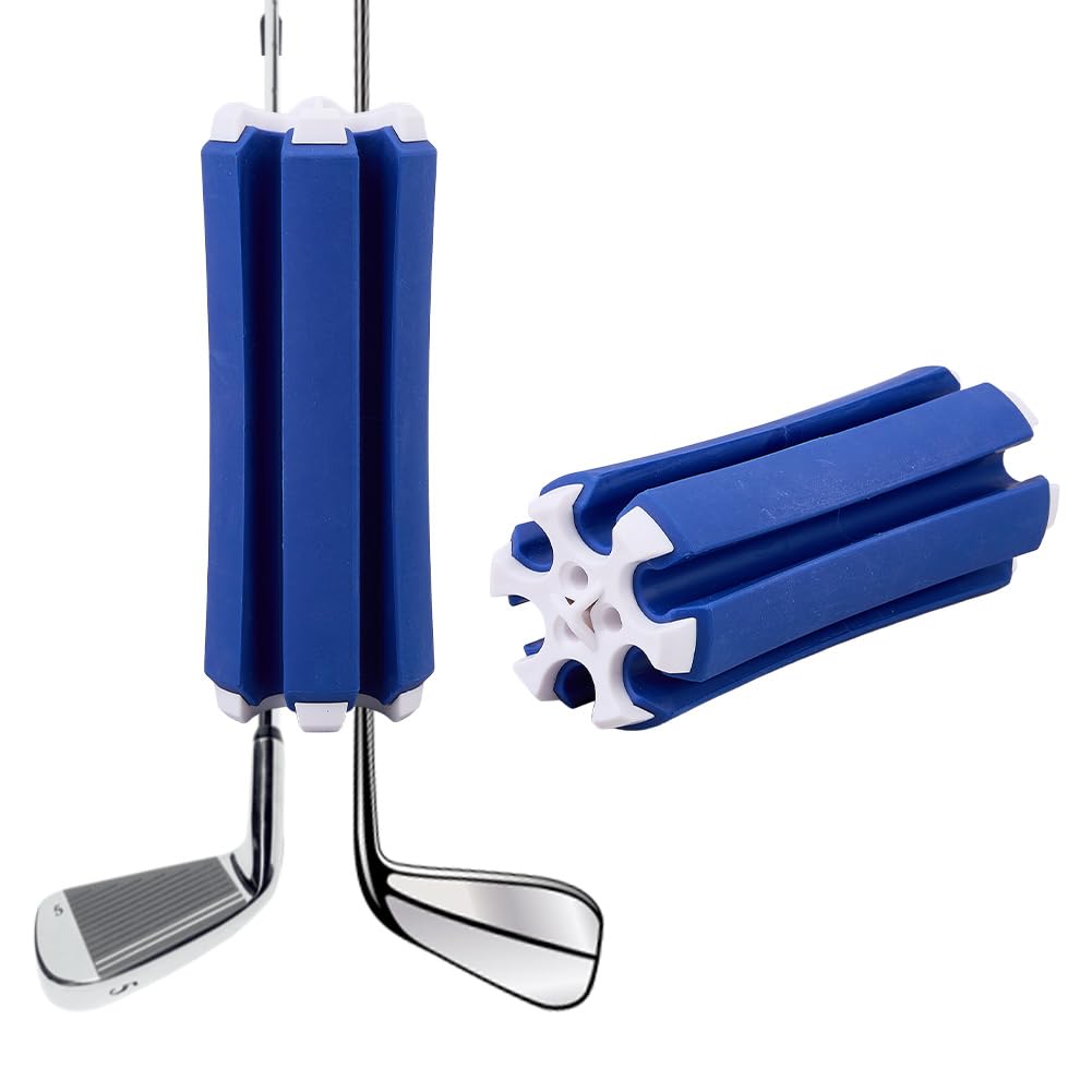 DICOSMETIC Golf Club Carrier Holds up to 6 Clubs Golf Club Organizer Holder Column Portable Golfing Accessory in Bags Keeps Your Clubs Visible, Clean and Dry (Blue)