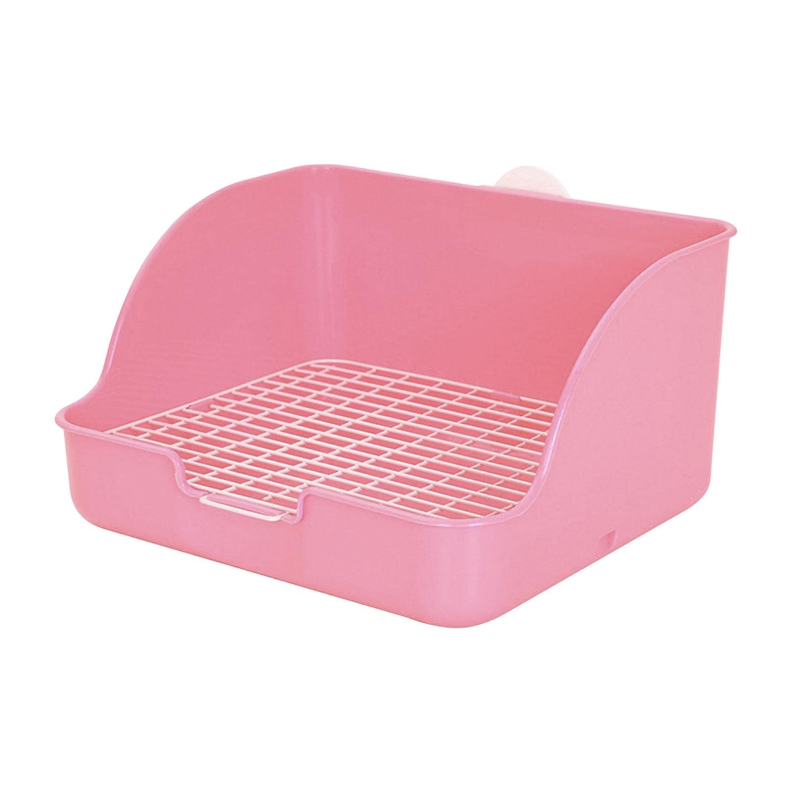 perfk Lettiera per Conigli Vasino ad Angolo Rettangolare Facile da installare Lettiera per Piccoli Animali Toilette per Animali Domestici per criceti, Rosa
