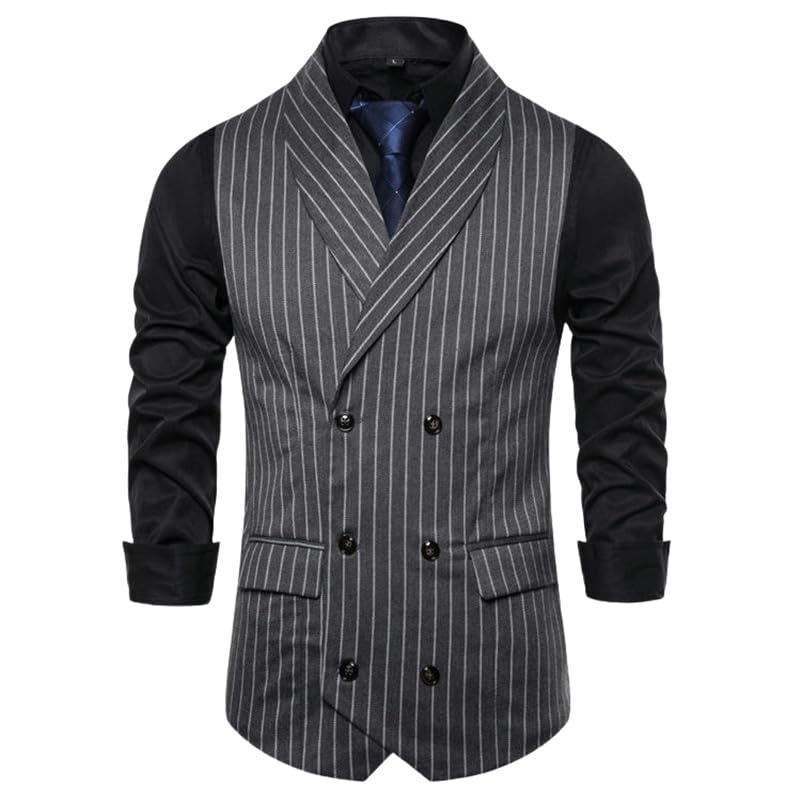 Gilet à carreaux homme col de costume blazer sans manche habillé chic