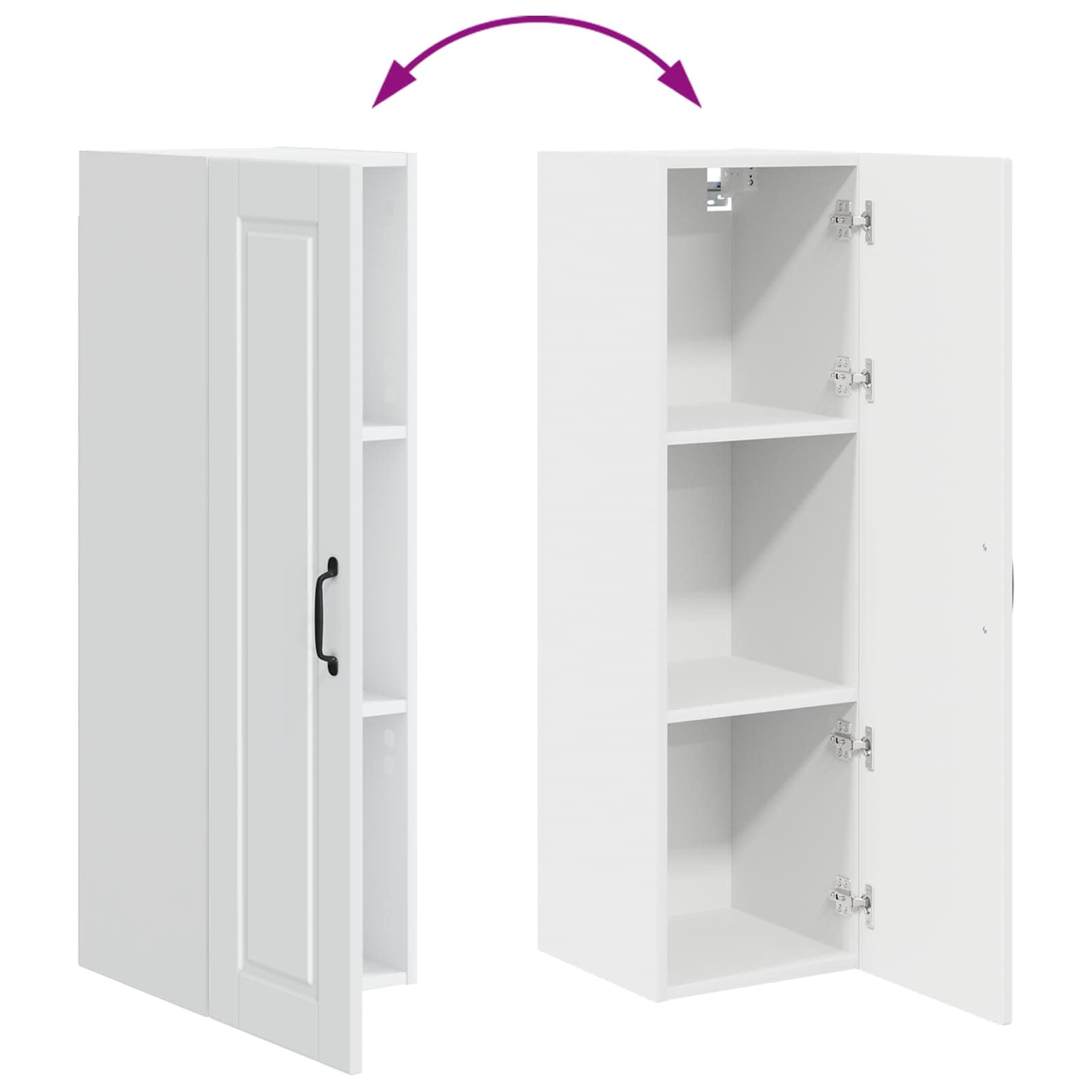 vidaXL Armadietto a Muro Porto Bianco 30 x 31 x 100 cm, Armadio Cucina Moderno, in Legno Resistente, Montato a Parete, Design Compatto, organizzazione Funzionale