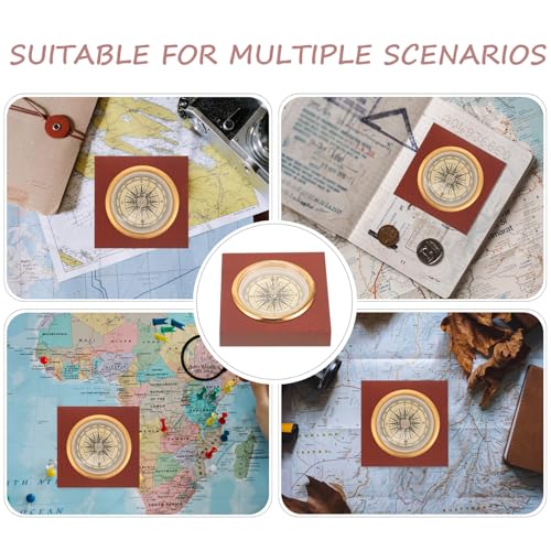 Brújula vintage china de madera pequeña para camping miniatura 3