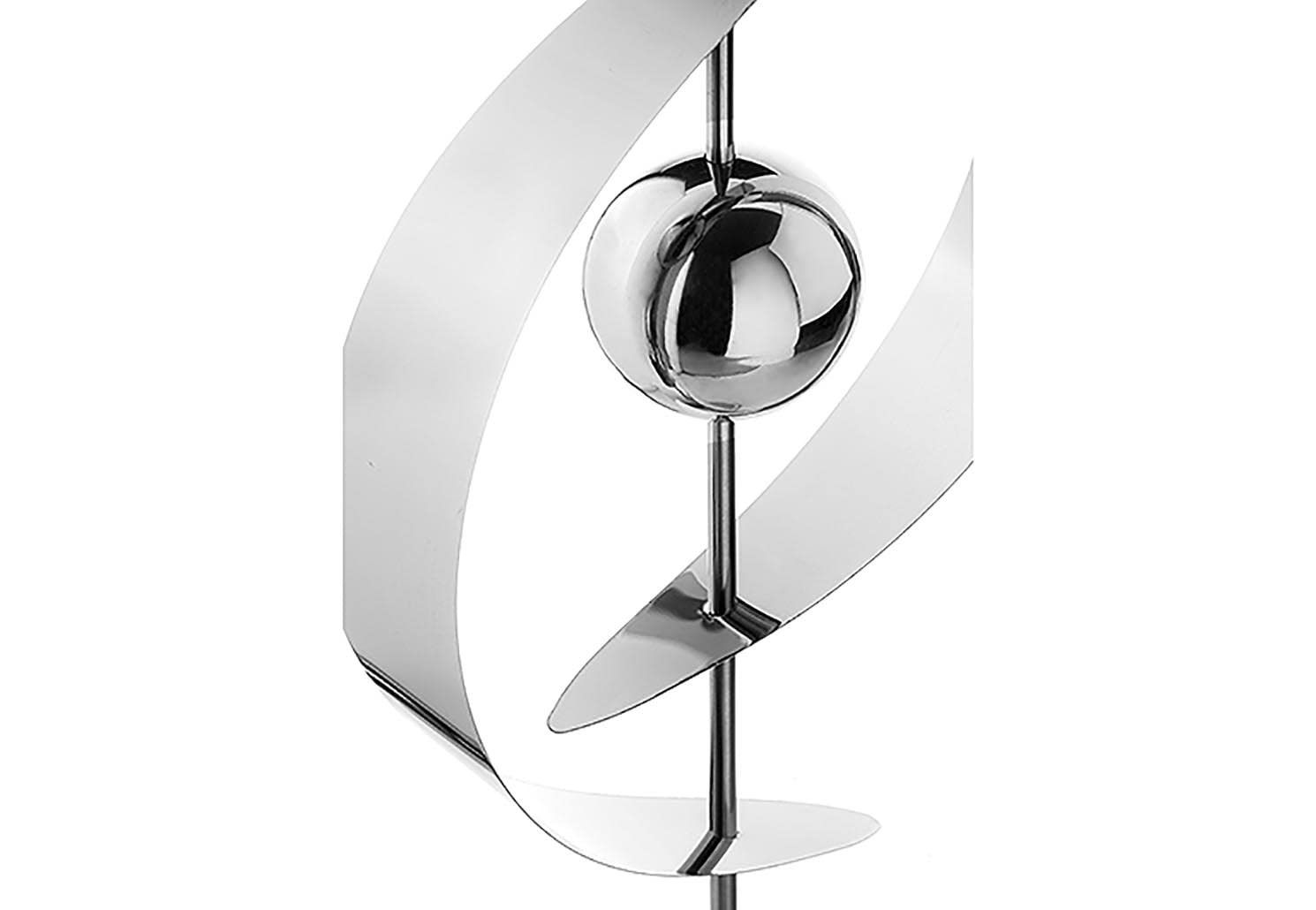 Kobolo Gartenstecker Saturn aus Edelstahl, Silber, 145 cm, moderner Dekostecker mit Kugel-Design für den Außenbereich, wetterfest & stabil