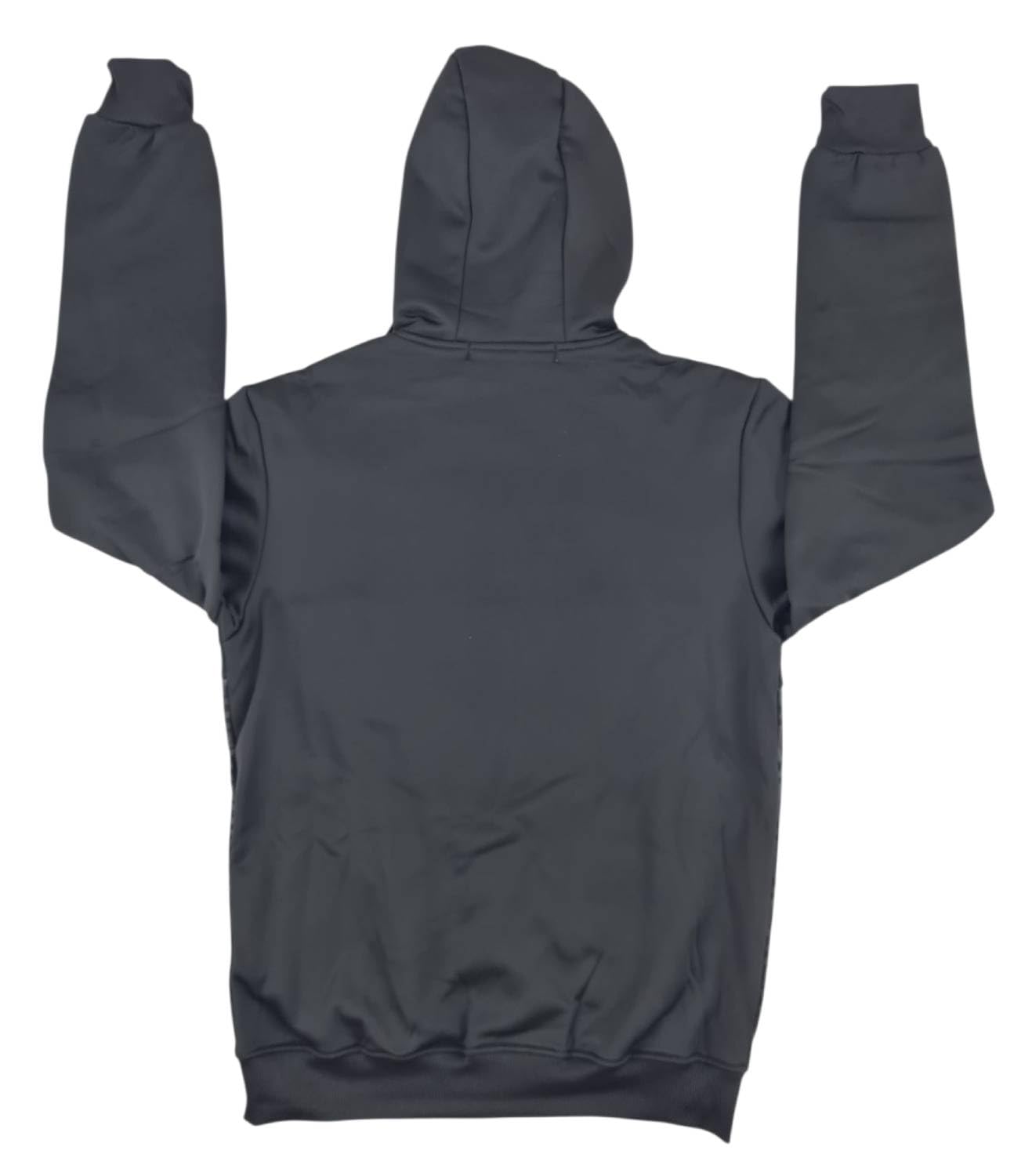 Time Is Money - Tuta da uomo slim fit, felpa con cappuccio e pantaloni da jogging, 100% poliestere, colore: nero/bianco
