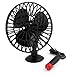 Ruilogod Wentylator samochodowy Papierosowy Adaptermini Wentylator DC 12 V Black W przyssawki
