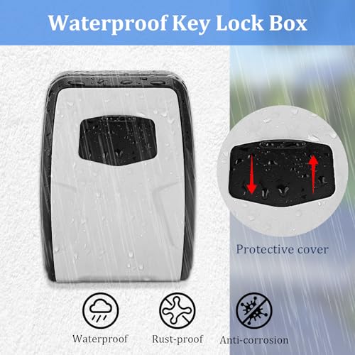 Oamwrae Schlüsseltresor mit Zahlencode, Schlüsselsafe 4-stellig, Wasserdicht und Sicher, Große Schlüsselbox für Zuhause, Garage, Büro und Außenaufbewahrung von Ersatzschlüsseln