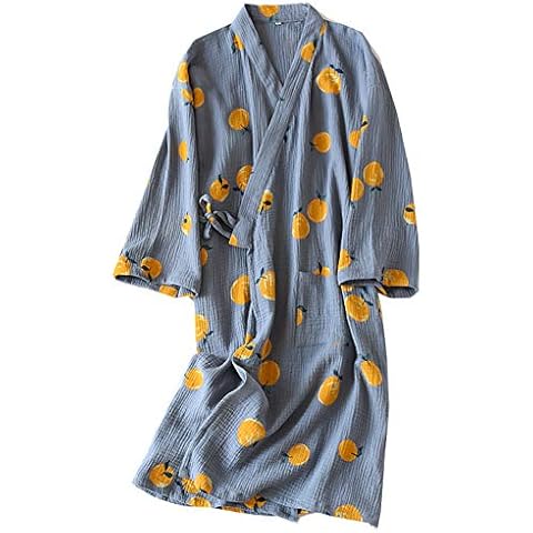 Japanese Style Robes Kimono Pajamas for Women [Size L,Hibiscus A] Cover