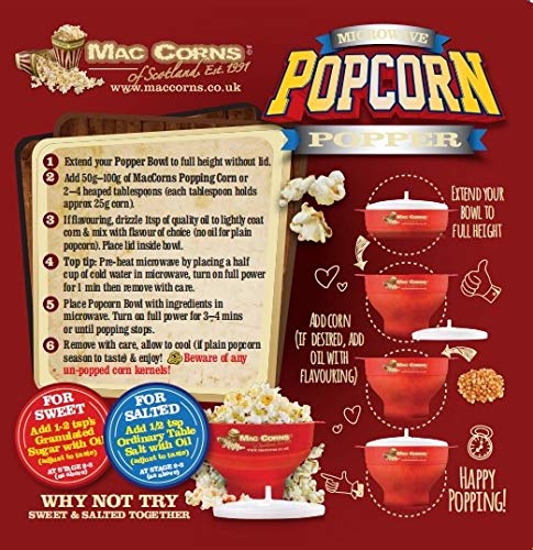 Mac-Corns Large Microwave Popcorn Maker Bowl with Lid - Image 6