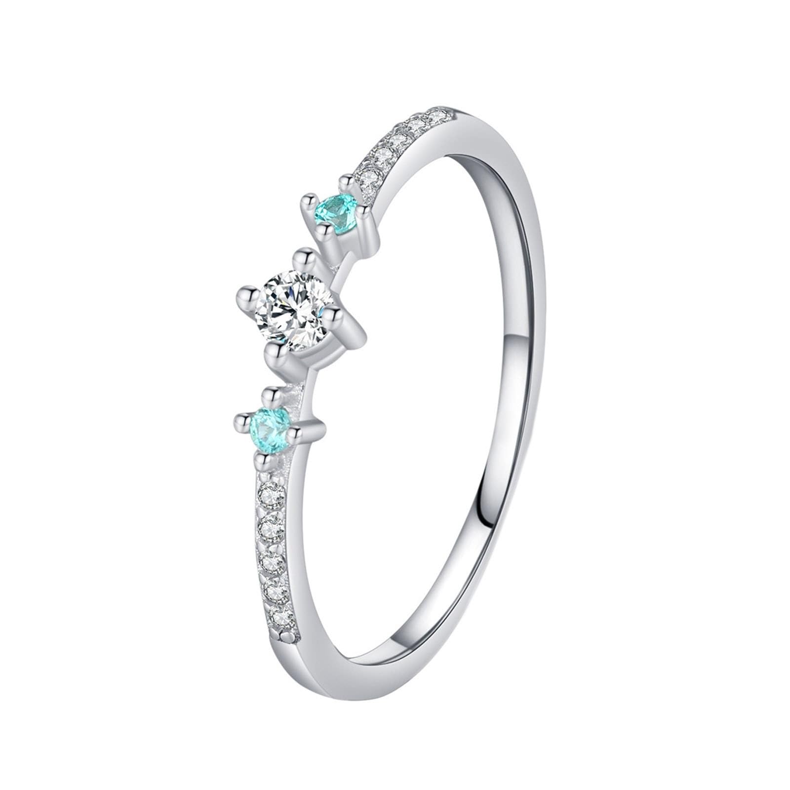 KnSam Anillo de boda de oro blanco 375 de 9 quilates, moissanit Au375 oro, delicado anillo apilable, anillo de eternidad, anillo de solicitud, joyas de oro auténtico, talla 56 (17,8), Oro blanco 375