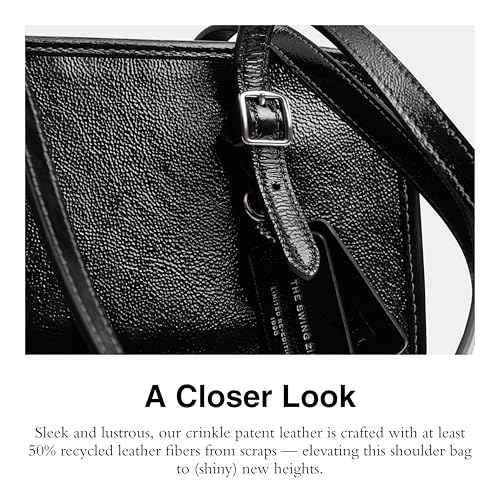 Coach Crinkle Patent Swing Zip Bag, LH/Black4