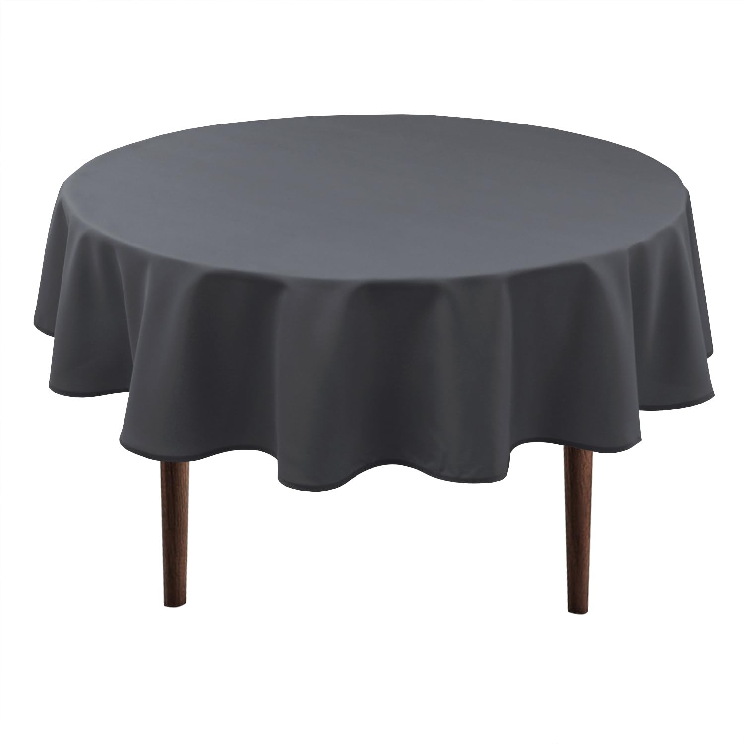 Hiasan Grey Round Tablecloth 90 Inch - Waterproof Stain Resistant Spillproof Polyester Fabric Table Cloth for Dining Room Kitchen Party