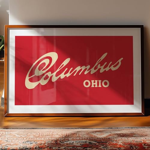 Outdoor Dining in Columbus Ohio: Enhance Your Table with Flag Tablecloths 7 Retro Columbus Ohio Print - Stunning Outdoors Nature Art Poster, Perfect Home glft, Cabin & Lake House Wall Decor, Unique Outdoorsy Artwork (Unframe, 8x10)