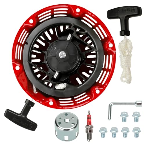 HIAORS GX160 Pull Start Assembly Recoil Starter Cup for GX200 GX160 GX120 6.5HP 5.5HP 4.0HP 28400-ZH8-013YA 28400-Z4M-305ZB 28400-Z0T-003ZB Engine Parts with Replacement Pull Cord Rope
