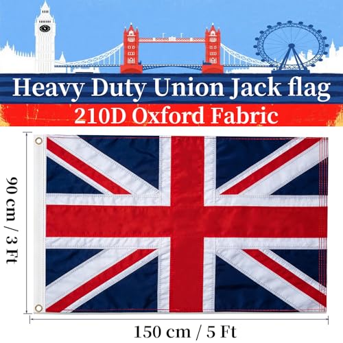 Drapeau Union Jack double face robuste avec œillets pour une tenue parfaite - 2
