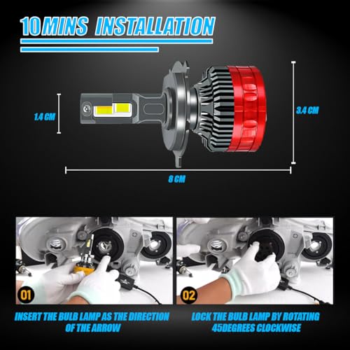 Image of Super Bright 80W Conversion Kit for Car & Motorbike, Waterproof Steel & Aluminium Design, High Performance, Energy Efficient(H4)