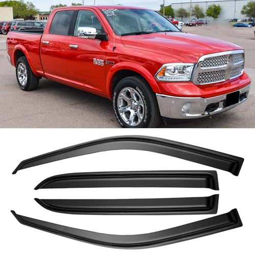 Window Visors Rain Guards for 2009-2018 Dodge Ram...