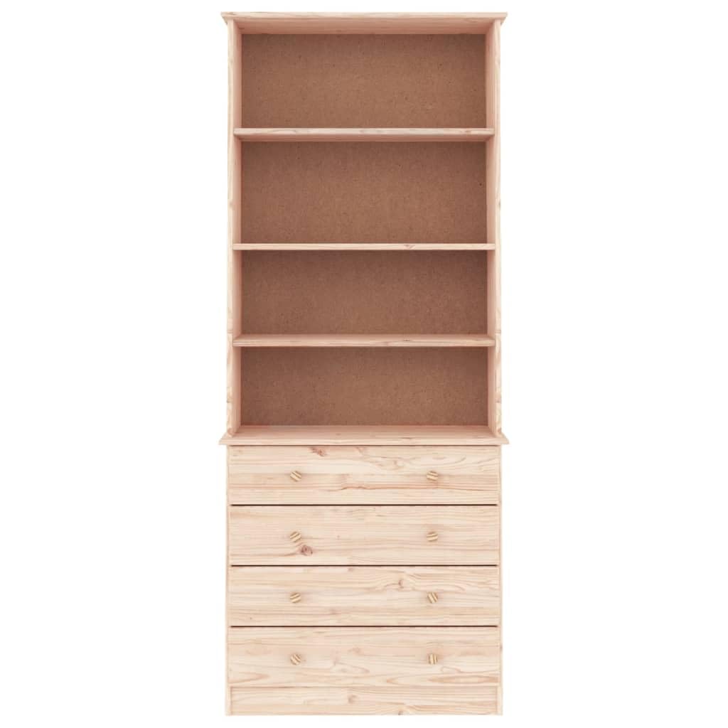 vidaXL Librería con cajones Alta Madera Maciza de Pino 77x35x186,5 cm