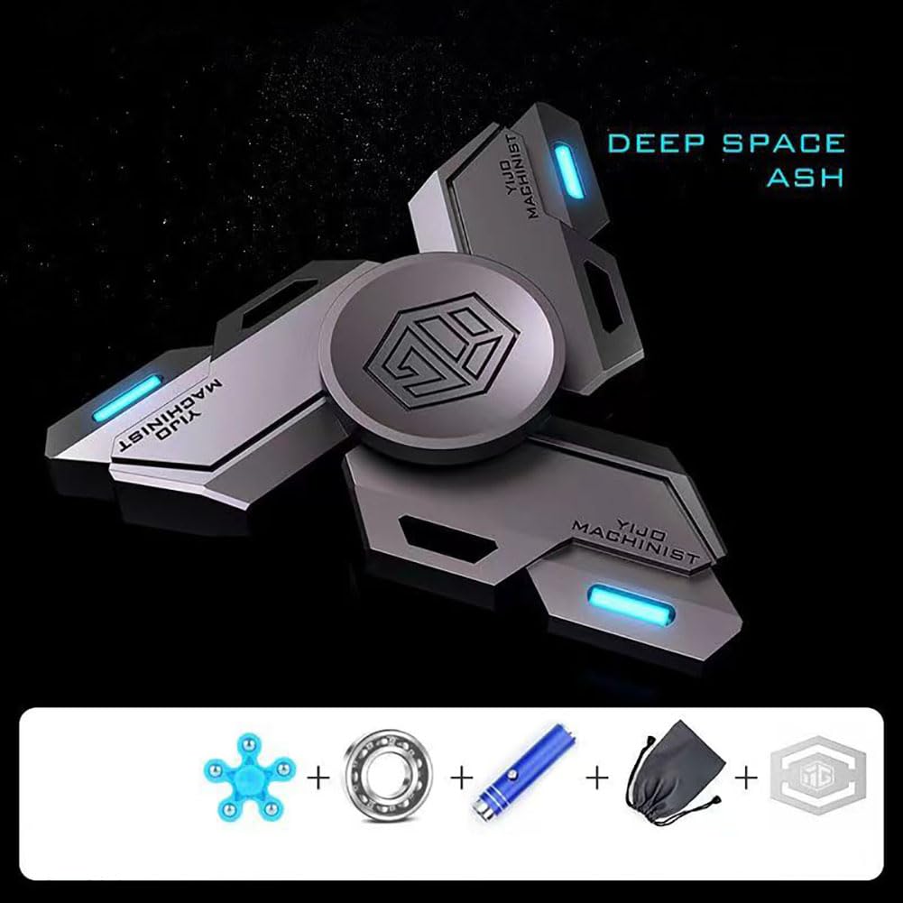 Anti-Angst Mechanische Struktur Leuchtende Hand Spinner, Fokus-Hilfe Finger Spinning Spielzeug für den Abbau von Stress, Langeweile, ADHS und Autismus (B)