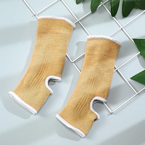 Image of Haysandy 4 Pieces / 2 Pair Kids Ankle Support Brace Elastic Kids Compression Socks Knitted Ankle Sleeve for Jogging Running Fitness(Beige,5-10 Years)