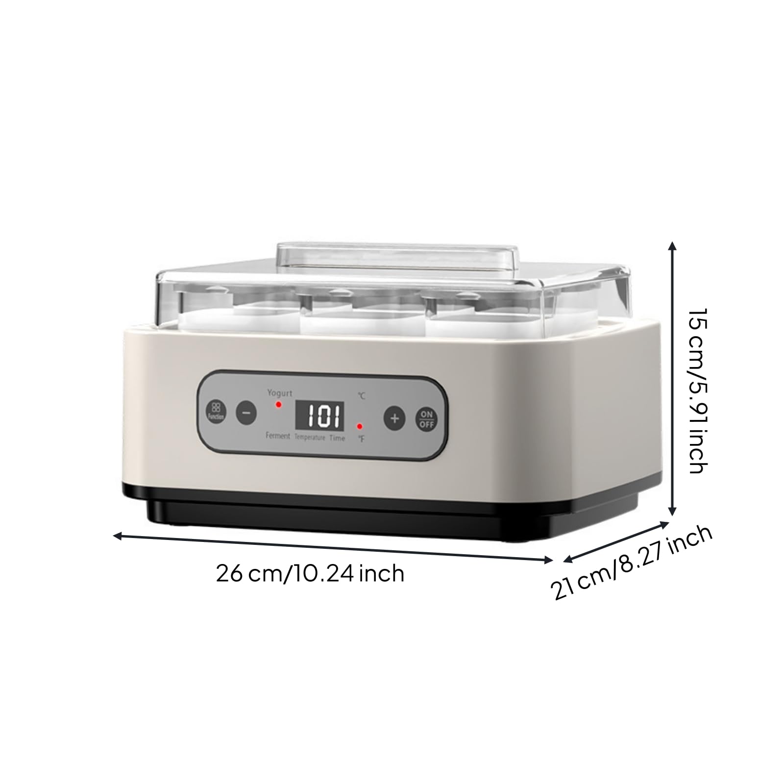 predolo Yogurtera Digital Enchufe Europeo Fermentador Yogur con Temperatura Ajustable Tapa Transparente