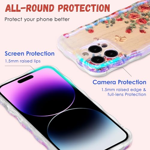 Coque iPhone 12 Pro Max beige à motif fleur vintage QLTYPRI - 3