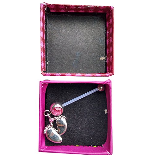 Astage Women`s Pregnancy Flexible Belly Button Ring Or Glitters Piercings Pink #TOP1