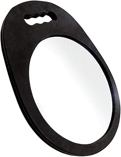 FOMIYES 1pc Circle Mirrors Large Hand Mirror Handheld Mirrors Barber Salon Mirror Barber Mirror Salon Hairdresser Mirror Vanity Mirror Hair Products Rearview Mirror Travel Black The Back