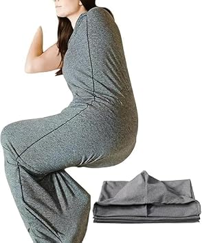 Cooling Blanket with Hug Pressure Therapy, Compression Sleep Sack Ultra-Lightweight Wearable Blanket for Stress & Anxiety Relief, Breathable Stretch Fabric Sleep Pod S 145 * 35cm  XL 185 * 50cm