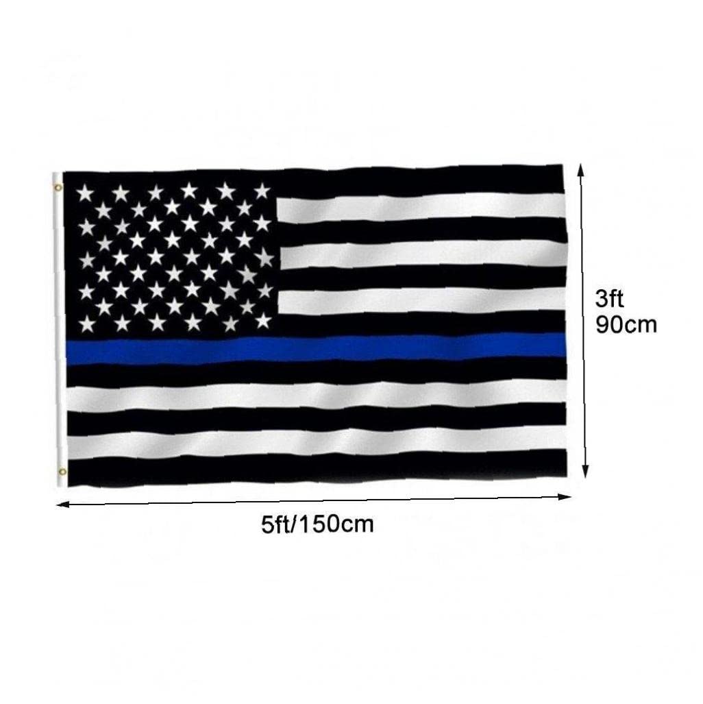 Amazon.co.jp: 米国国旗 細い青い線 3x5フィート 2つの真鍮製