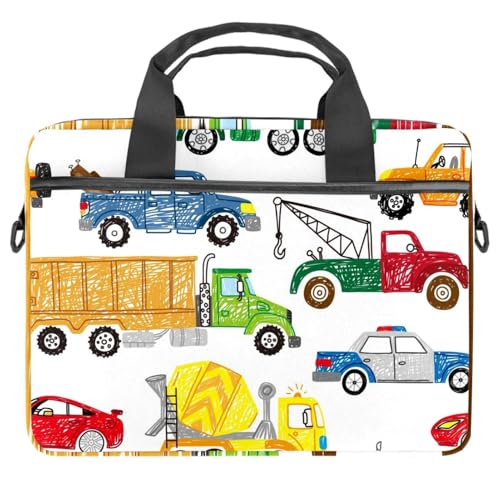 Maletín bandolera para laptop de 13 a 14.5 pulgadas con diseño multicolor Doodle para coche