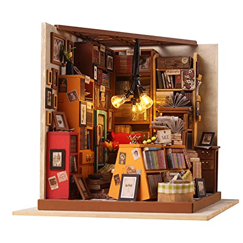 Zerone DIY Buchladen Modell, Miniatur Puppenhaus Stereoskopisches Form-Set DIY Buchladen Modell handgefertigte… – Bild 3