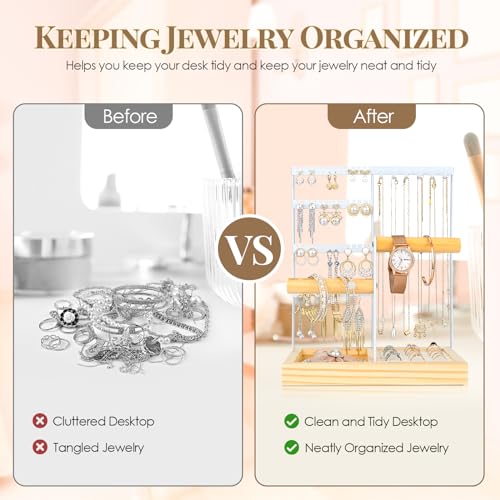 Organizador para Joyas - Expositor con Bandeja - Soporte Para Aretes, Agujeros, Collares, Anillos, Pulseras, Relojes (Blanco) 5 Organizador Para Joyas - Expositor Con Bandeja - Soporte Para Aretes, Agujeros, Collares, Anillos, Pulseras, Relojes (Blanco)