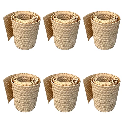 workingHOUSE Polyrattan-Sichtschutzstreifen | Sichtschutz für Doppelstabmatten Zaun | 19x255 cm (6 x Beige) | Wetterfester Gartenzaun-Sichtschutz | Einfach anzubringendes Zubehör