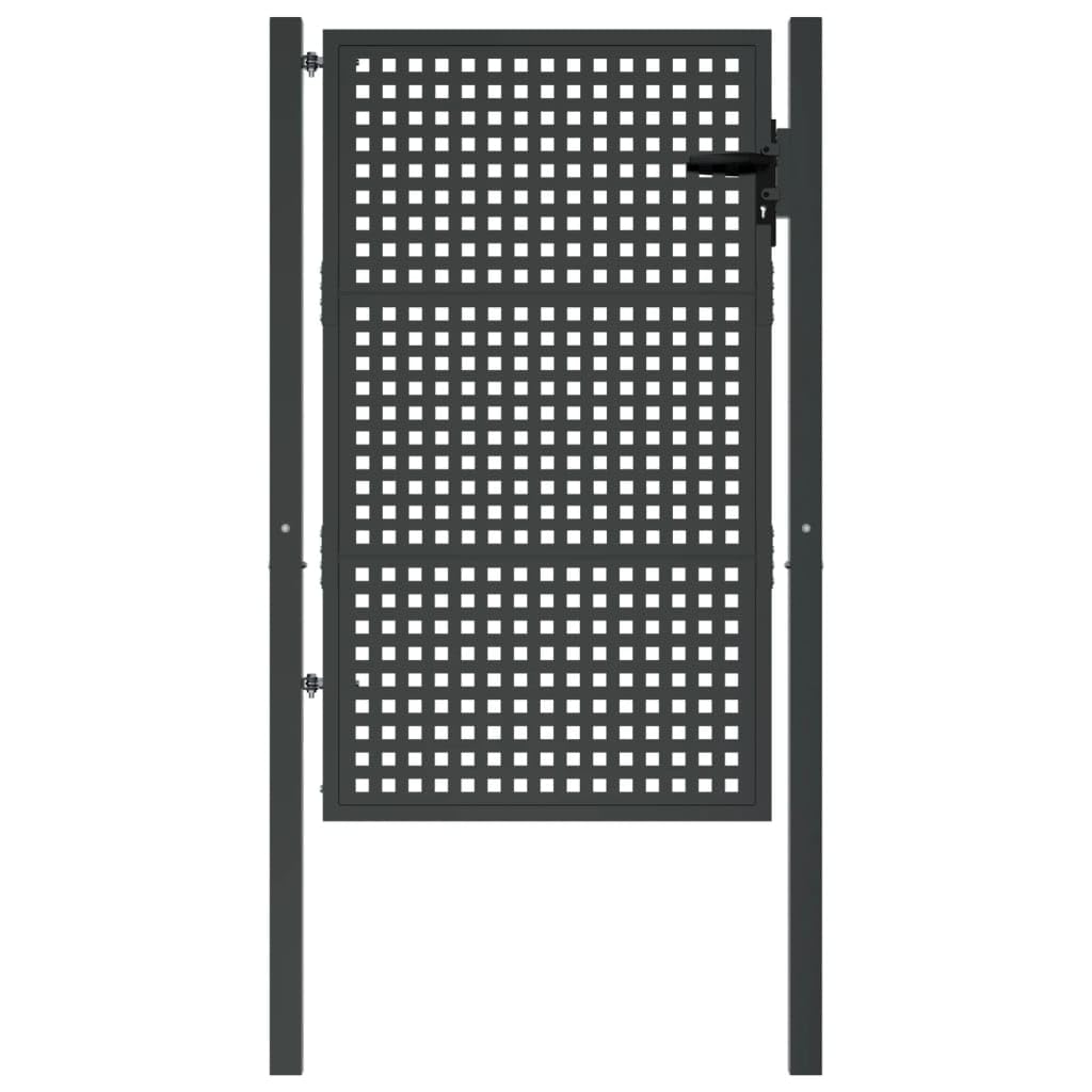 vidaXL Puerta de jardín Antracita 100x150 cm Acero