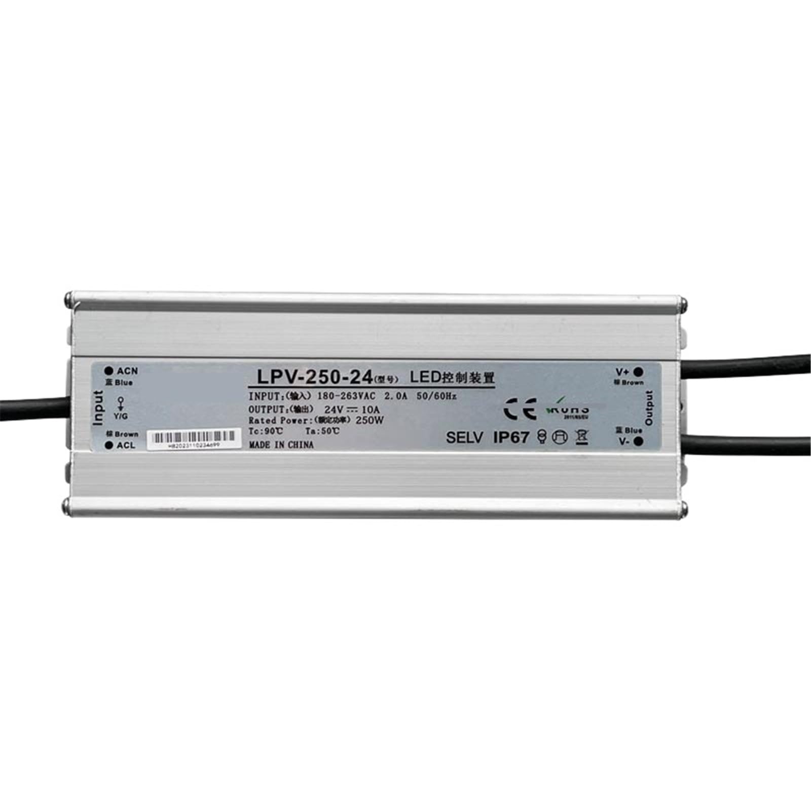 FCARUMIQP 1pcs IP67 LPV 200W 250W 300W Outdoor Waterproof Switch Power Supply 180-2630VAC to 12V 24V DC LED Transformer