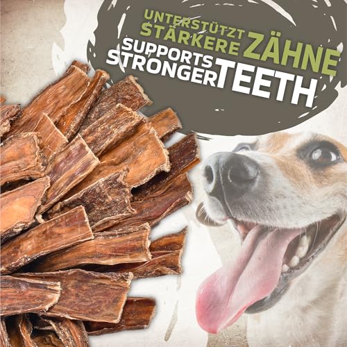 Rinderschlund Kausnacks für Hunde 1kg (ca. 43–48 Stück) | natürliche Rindfleisch-Leckerlis | Single Protein | ohne Rohhaut | proteinreich | Flache Streifen aus Rinderschlund