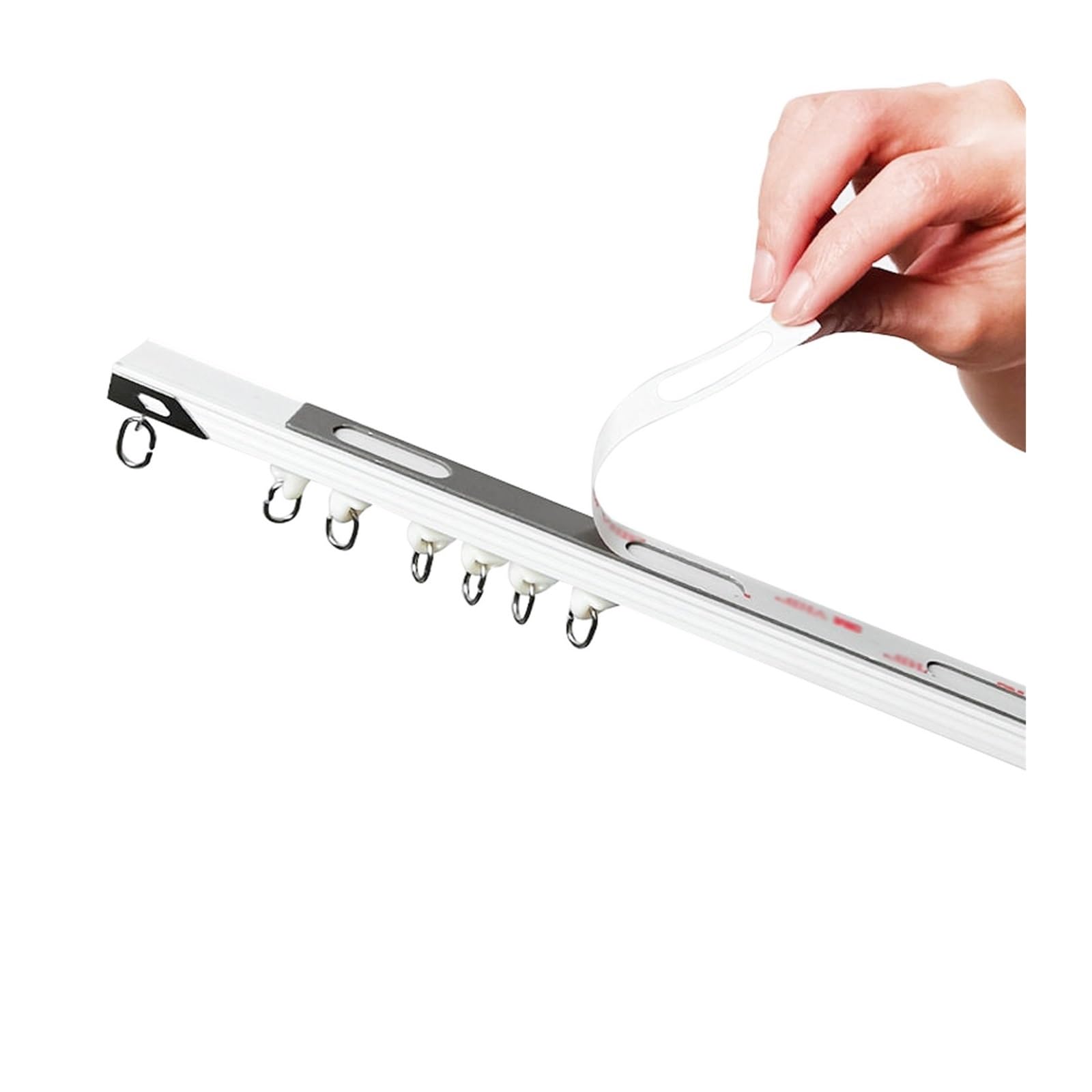 Sliding Curtain Rail Without Drilling Adhesive Track for Bay Window Room Dividers
