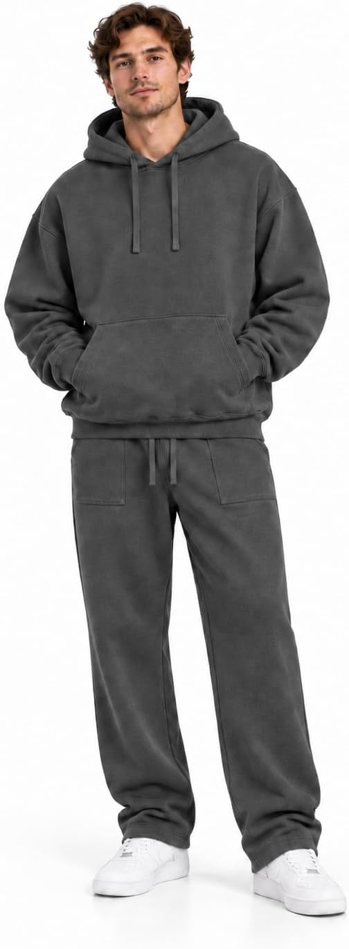 Heavyweight Cotton Unisex Sweat Set Oversized Hoodie & Sweatpant 420 GSM Tracksuit Men Comfort Fit