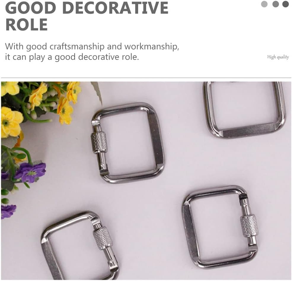 3pcs Stainless Steel Square Quick Link Heavy Duty Locking Clip Buckle for Carabiner Hammock Camping Outdoor Equipment - Image 2