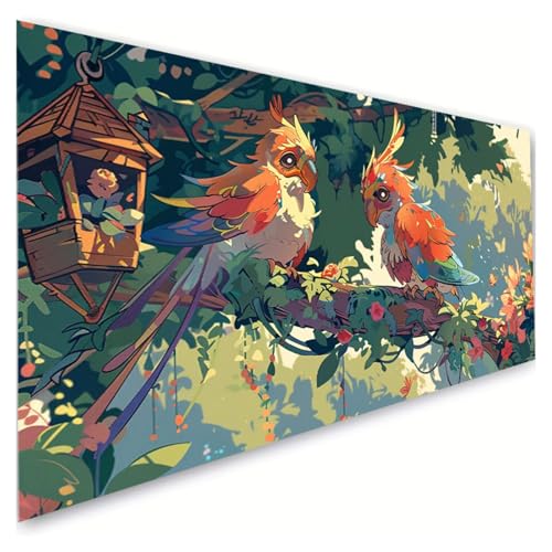 5D Diamond Painting Animal pour Décoration Chambre Salon Peinture Diamant Oiseau 40x90