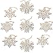 PartyBus Christmas Wood Cutouts, Unfinished Snowflake Wooden Ornaments for Holiday Card Decoration, Xmas Gift Tags for Kids Art & Craft DIY, Burlap String Pre-tied Slices Rustic Coaster Décor