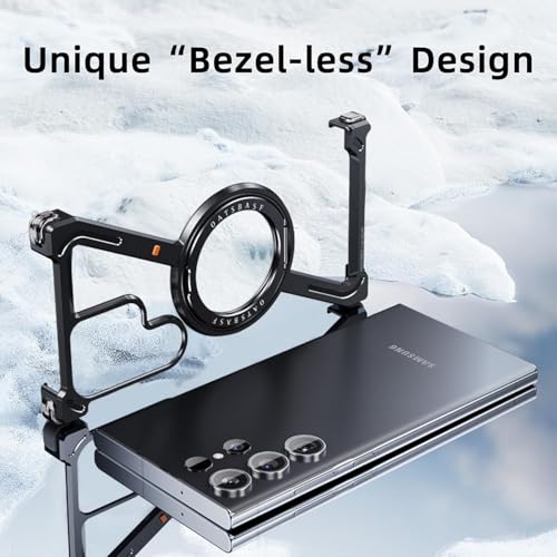 Image of Bumper Case with Kickstand Compatible with Galaxy S26 Ultra Case with Wireless Charging | Luxury Aluminum Armor (Black)