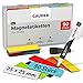GAUDER Magnetstreifen beschreibbar | Magnetschilder zum Beschriften | Magnetkarten für Kanban Board, Whiteboard & Tafel (75 x 25 mm)