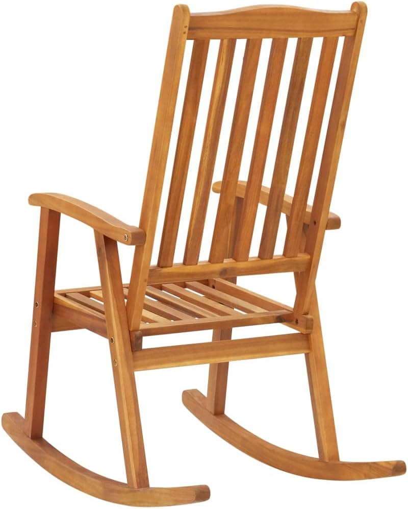 vidaXL Rocking Chair Brown Solid Acacia Wood Large Durable
