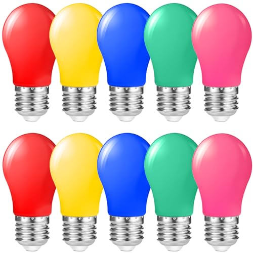 Suncan E27 Bunte glühbirnen 1W, Farbige LED Leuchtmittel E27 Birnenform,...