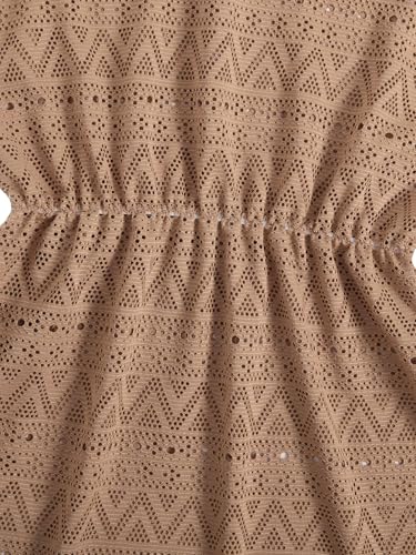 Image of SHENHE Girl's Swim Cover Up V Neck Sleeveless Hollow Out Beach Dress Coverup Beachwear
