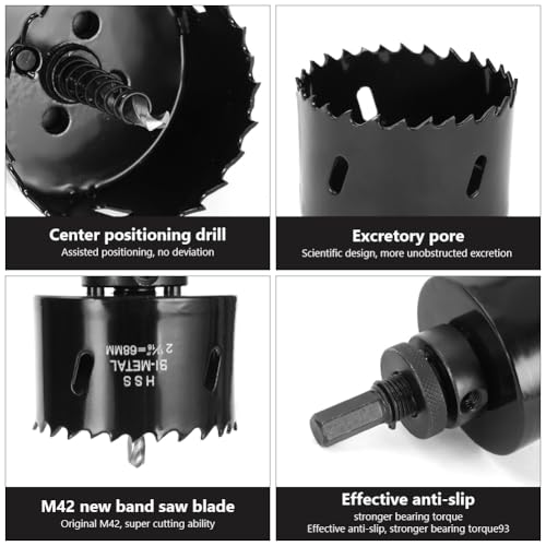 Flintronic 76mm Hole Saw, HSS Bi-Metal Hole Cutter, Hole Saw Drill Bit for Soft Metal, Wood, Plasterboard, Ceiling Board, PVC Board and Plastic for Cutting Circular Holes 3 Flintronic 76mm Hole Saw, HSS Bi-Metal Hole Cutter, Hole Saw Drill Bit for Soft Metal, Wood, Plasterboard, Ceiling Board, PVC Board and Plastic for Cutting Circular Holes - Image 3