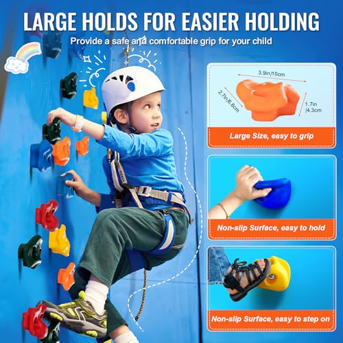 image for VEVOR 25 Rock Climbing Holds for Kids and Adults, Multi-Colored Climbi